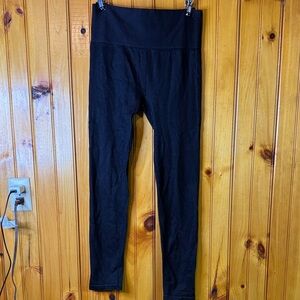 Mono B Black Ribbed Athletic Leggings